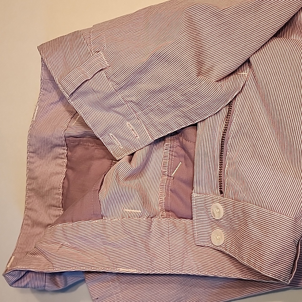 CHRISTOPHER & BANKS Lavender and White Pinstripe Ankle Pants Size 12 Petite - Picture 2 of 12
